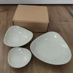 うつわ工房すうぃんぐ三つ組プレートセット 変形皿 3点セット 和モダン　シャディのサムネイル