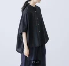 かぐれ リネンコットン 半袖ブラウス ブラック - メルカリ