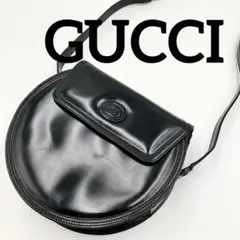 GUCCIオールドグッチエナメルレザーラウンドショルダーバッグヴィンテージ