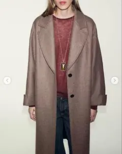 完売品 ZARA ウールオーバーサイズコート コントラストカフス　サイズSのサムネイル