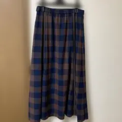 デッサン　チェックロングフレアスカート