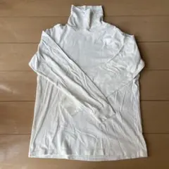UNIQLO ソフトタッチタートルネックT ホワイト　サイズL