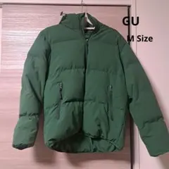 Men's　グリーン フード付き ダウンジャケットgu MSize