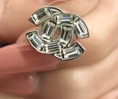 訳あり美品☆CHANEL ロゴモチーフピアス シルバー