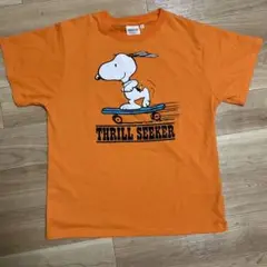 スヌーピー Tシャツ 半袖メンズ THRILL SEEKER オレンジ