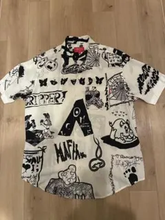 Supreme 半袖シャツ 総柄 ホワイト ブラック Mのサムネイル