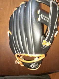 BP BASEBALL 軟式用グローブ 黒とオレンジ 右投げ用