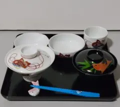 【ヴィンテージ】出産祝 お食い初め 食器セット　赤鯛