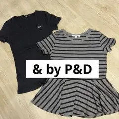 & by P&D レディース 半袖Tシャツ 2枚セットのサムネイル