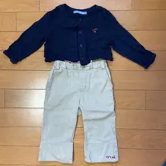 ファミリア　カーディガンとズボンのセット　80