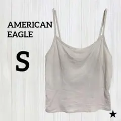 ★訳あり AMERICAN EAGLE【S】リブキャミソール ベージュ インナーのサムネイル