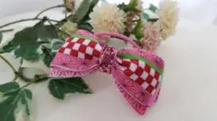 ハンドメイド　和柄　トリプルリボン