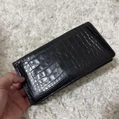 万双 クロコダイル 長財布 ダークブラウン ボロサス 小銭入れ - メルカリ