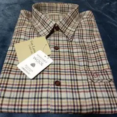 【送料無料】Guy Laroche 長袖ウール チェックシャツ L