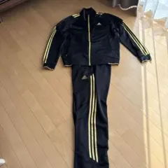 中古 adidas ブラック/イエロー ジャージ 上下セット