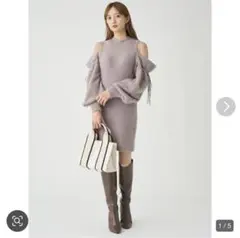 【最終値下げ】snidelオフショルダー ボリュームスリーブ ニットワンピース