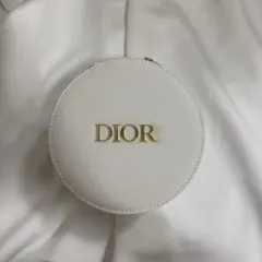 Dior ホワイトラウンドポーチ ミラー付き