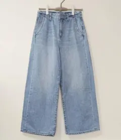 studio CLIP デニムパンツ ワイドパンツ 綿100％ ライトブルー