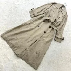 サルーンバイバビロン【F】薄茶系 ロングトレンチコート ダブルボタン 春 ベルトのサムネイル