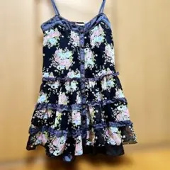 アクシーズ　花柄フリルノースリーブチュニック