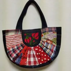 パッチワーク 丸底バッグ