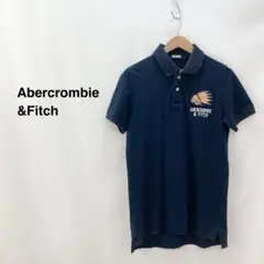 アバクロ 鹿の子半袖ポロシャツ ネイビー メンズ　M
