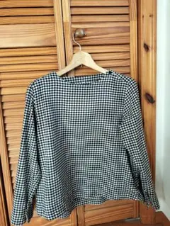 無印良品　ギンガムチェック長袖プルオーバー Sサイズ