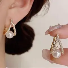 高見え大人かわいい　痛くないイヤリング　ブライダル　結婚式　韓国　スタイリッシュ