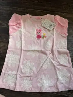 美品！ミキハウス フリル袖 花柄Tシャツ 110