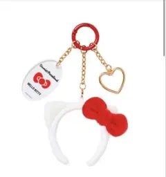 HELLO KITTY 猫耳カチューシャ ハートキーホルダー