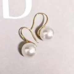 大粒エレガント クリスタルパールピアス