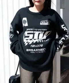 WEGO スポーツグラフィックジャガードニット