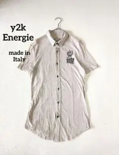 y2k お兄系 ギャル男 シャツ エナジー ドクロ 十字架 イタリア製 古着のサムネイル