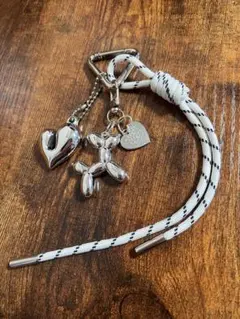 パラコード　キーホルダー　【モノトーン.白】