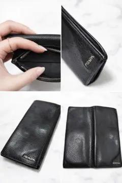 r*5様 PRADA 黒 レザー 長財布