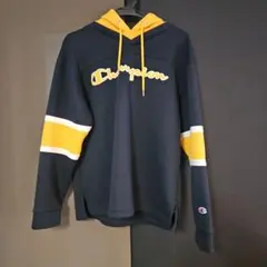 Champion ネイビー/イエロー パーカー M
