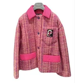 PRADA パデットジャケット 中綿 ツイード チェック柄 オーバーサイズ 