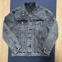 MANFINITY ブラック デニムジャケット ダメージS