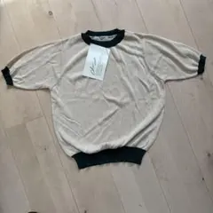 ⭐︎Chaco cloret 半袖ニット ⭐︎アイボリー×モスグリーンのサムネイル