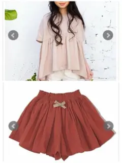 り*ん様 美品　RIOキッズ　ギャザー入りキュロット　ポンチョT 120 上下セ