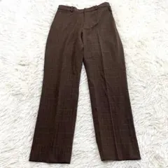 美品✨ユニクロ チェック柄ストレッチパンツ テーパードパンツ オフィスカジュアル