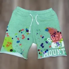 デニムダンガリーfithカラフルスプラッターハーフパンツ 120スウェット素材