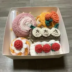 あみぐるみ ケーキ 3点セット ハンドメイド - メルカリ