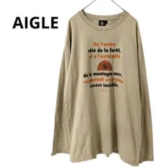 ​【日本製】AIGLE エーグル 長袖 Tシャツ ロンT ベージュ Lサイズのサムネイル