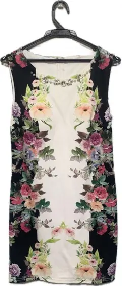 フラワープリント ノースリーブチュニック