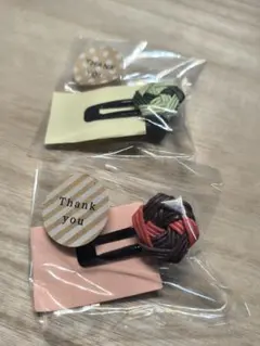 ハンドメイド クラフトバンド ヘアクリップセット