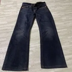 フレアデニムパンツ ダークブルー