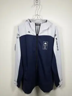 203【美品】Kappa フルジップパーカー 紺白 4L ビッグサイズ