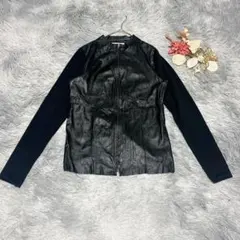 ラフィナート セッテンブレ（S）ラムレザー ジャケット 異素材切り替え ジップ