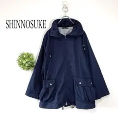 【美品】SHINNOSUKE 【M】フード付きジャンパー　薄手　ジップアップ
